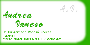 andrea vancso business card
