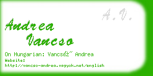 andrea vancso business card